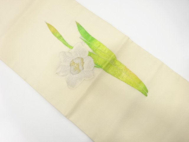 JAPANESE HIRAKI NAGOYA OBI FOR SUMMER / WOVEN DAFFODIL